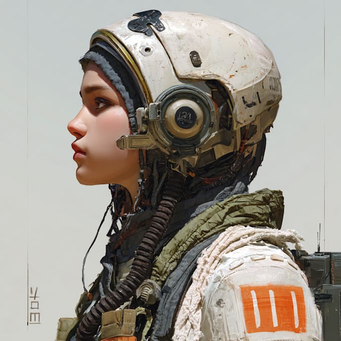do a sci fi character and sci fi art