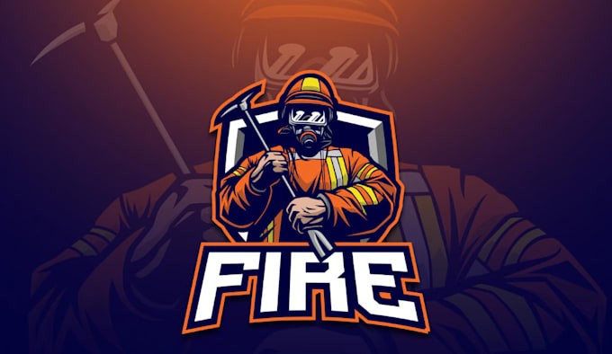 draw wonderful firefighter character mascot logo design