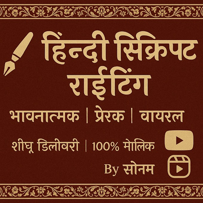write emotional hindi scripts for you tube and reels