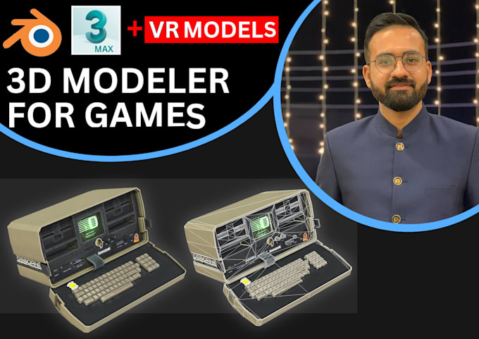 design optimized lowpoly 3d game assets and VR models