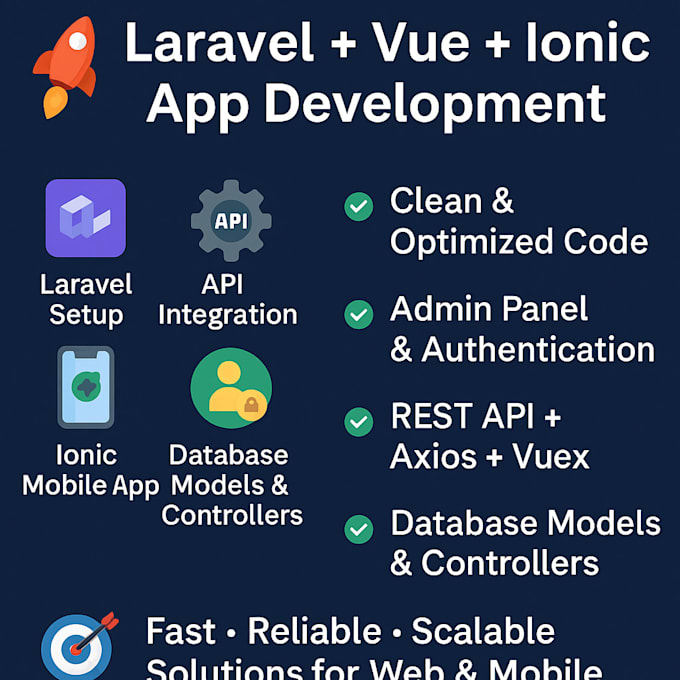 develop a full stack laravel and vue web application