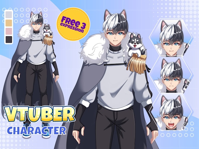 create anime style avatar and rig it for live2d vtube studio