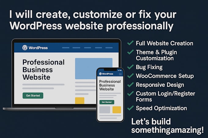 create, custom elementor wordpress website professionally