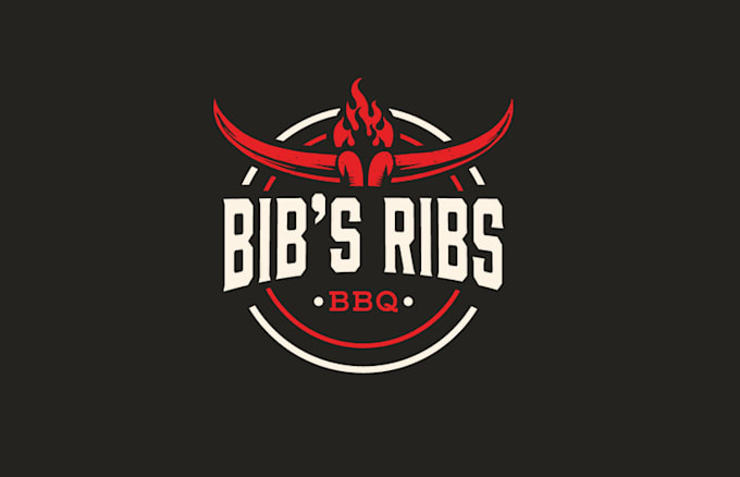 design bib ribs BBQ logo