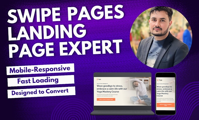 design a swipe pages landing page
