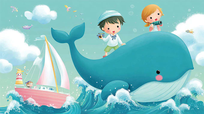 draw children book illustrations and book cover
