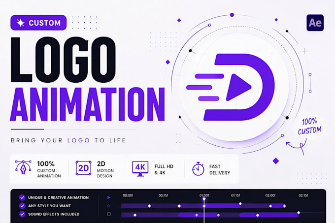 create a professional custom animation for your logo
