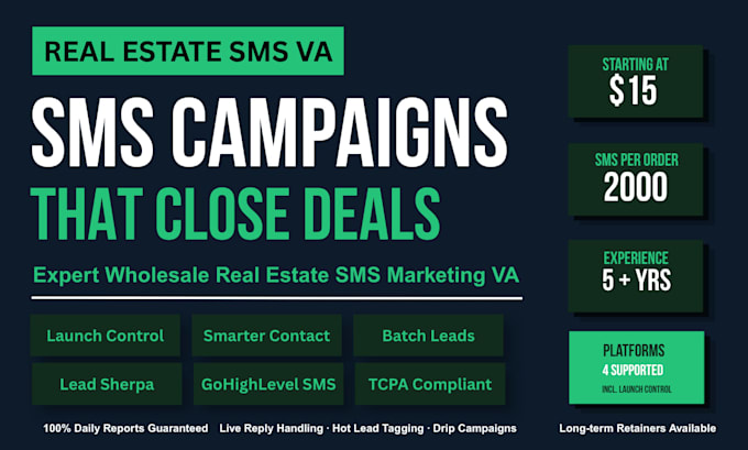 run real estate SMS campaigns using launch control and batch leads