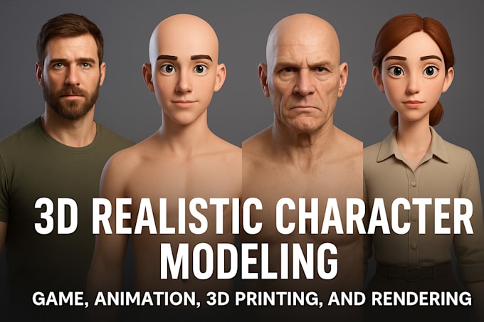 Do 3d realistic character modeling for game animation 3d printing and ...