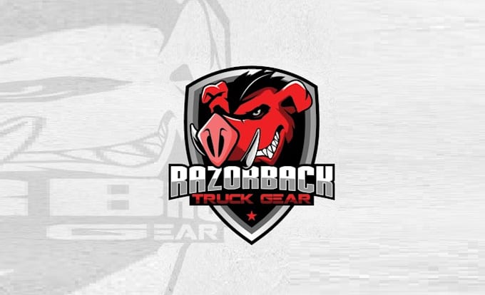 design best quality razorback truck gear logo