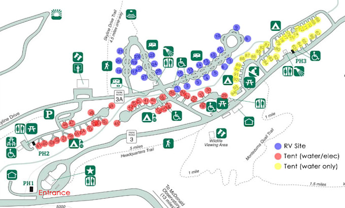 vector rv park maps, campground map, site plan, floor plan, 3d map
