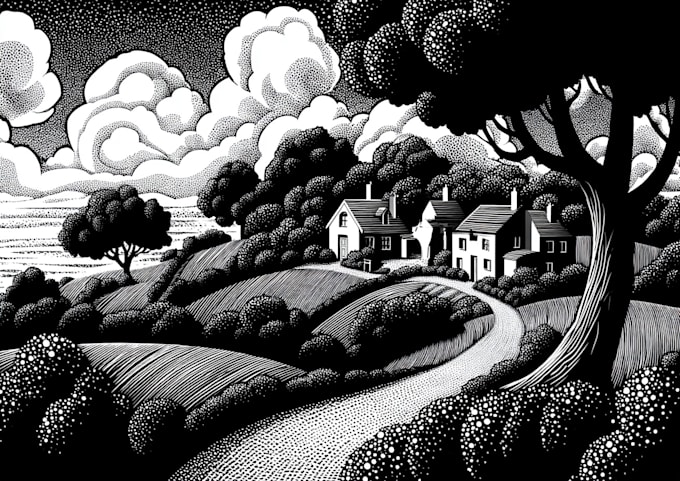 create a linocut illustration