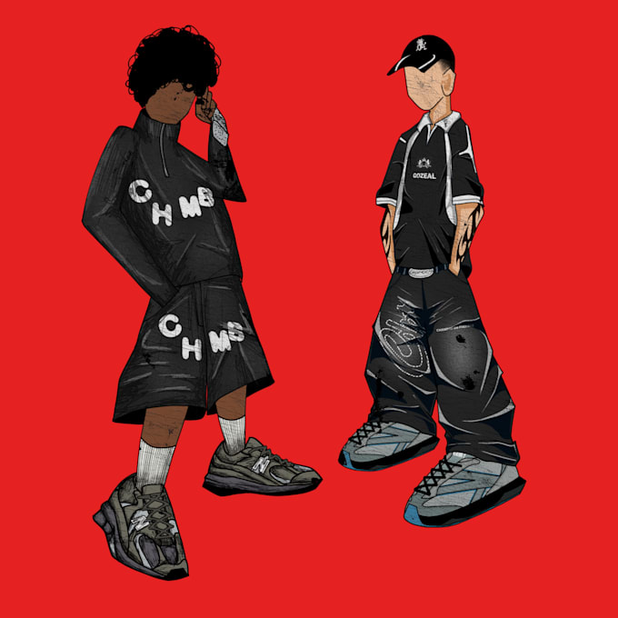 graffiti and pop style illustration characters