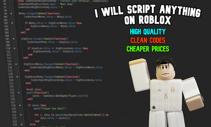 write high quality script for your roblox game