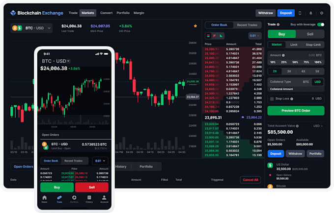 build web3 blockchain platform, crypto trading app, and exchange website