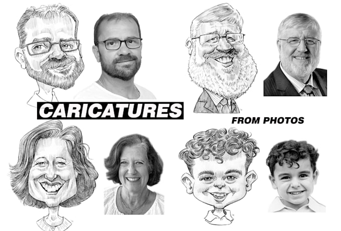 draw a pencil custom caricature from photo