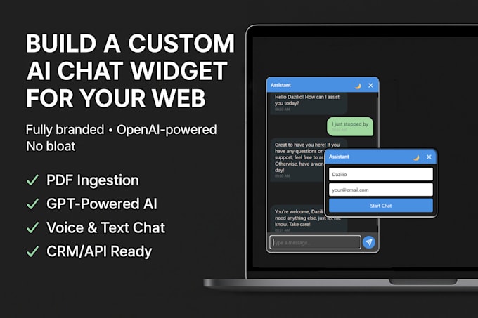 build white label realtime gpt chat widget voice and text