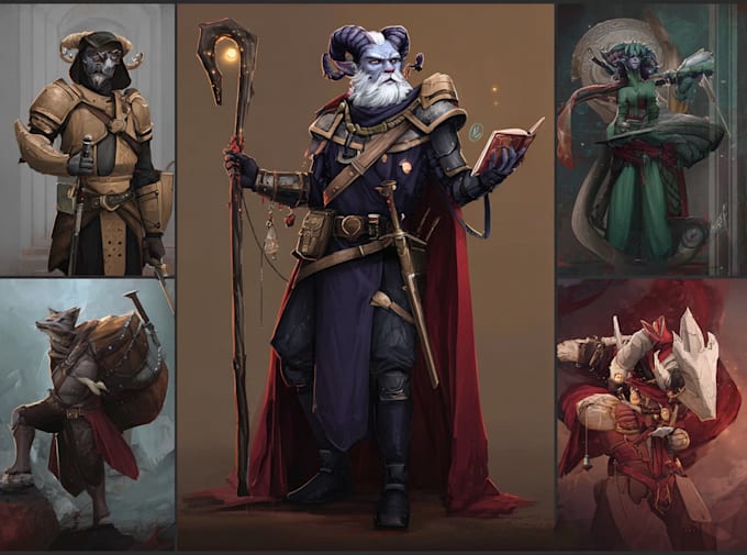 paint concept art and character sheets for you