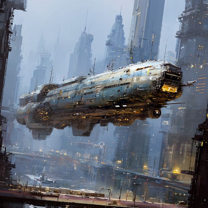 make a sci fi spaceship art