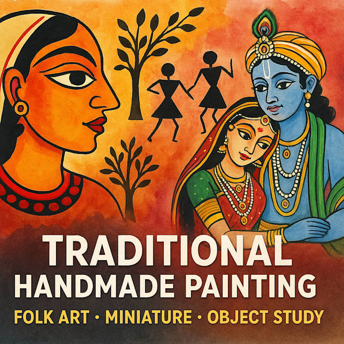 create indian folk art and traditional paintings