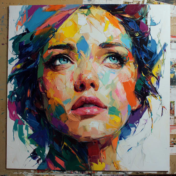 paint expressive colorful abstract portraits