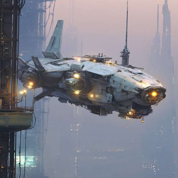 draw a sci fi spaceship art