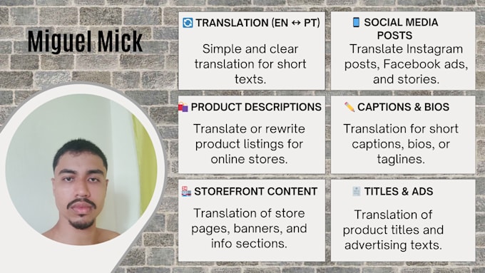 write and translate product descriptions and simple texts