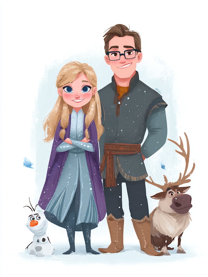 do cute disney cartoon portrait