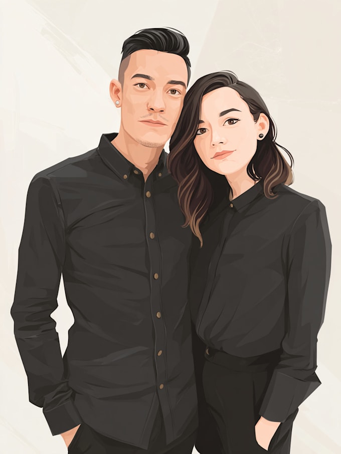 draw realistic couple pencil portrait