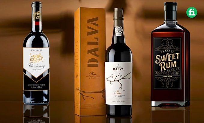 craft high end wine or whiskey label designs for your brand