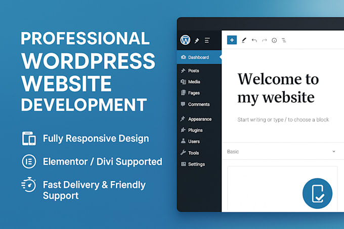 create a professional SEO ready wordpress website or blog