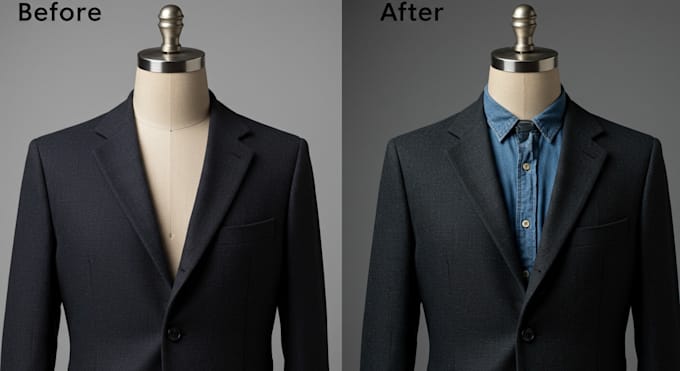 remove object, remove wrinkle, ghost mannequin, neck joint, clothing image edit