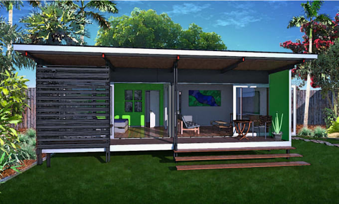 create 3d design for tiny house, cabin, cottage and container house