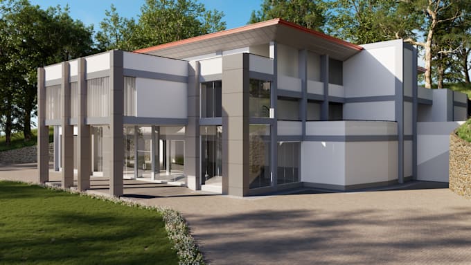 do  3d revit modeling,  3d building modeling, realistic exterior rendering