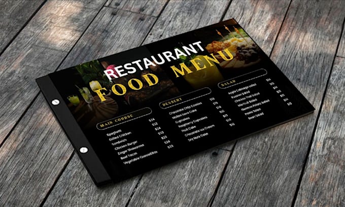 design professional food restaurant menu