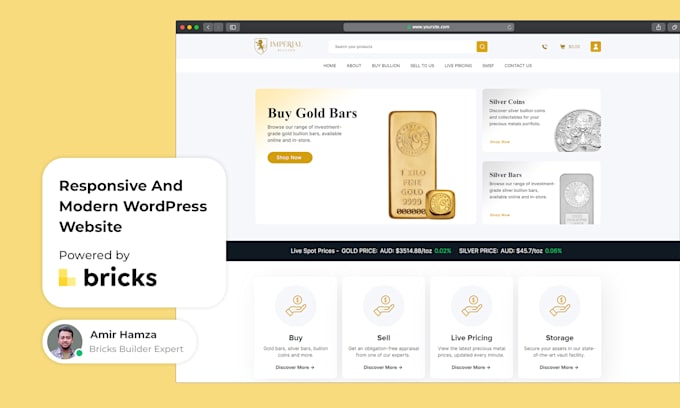 develop a modern website or landing page with bricks builder