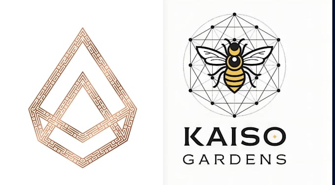 create a modern geometric 3d logo with polygon elements