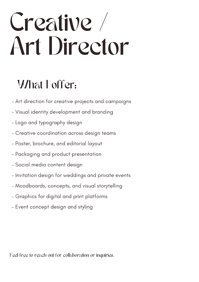 be your creative director