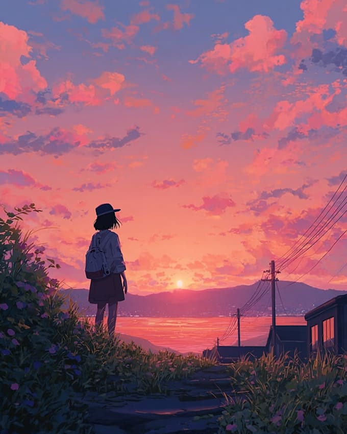 create lofi, anime style illustrations
