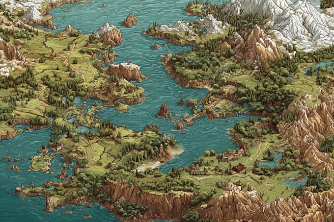 create custom fantasy map illustration