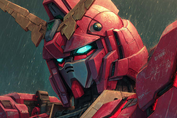 draw gundam, transformers, mecha robot in anime manga style