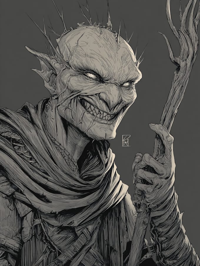 Draw fantasy horror character illustration by Jordangleaso | Fiverr