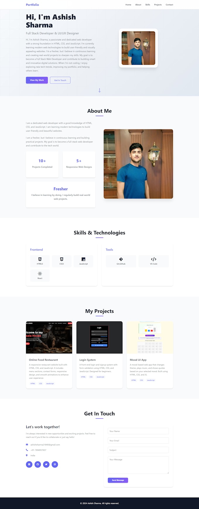 Create custom responsive website using html css javascript by Ashish ...