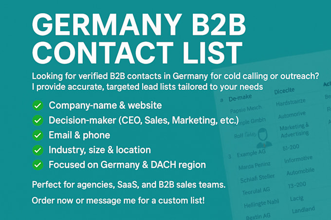 do b2b leads list germany and dach region