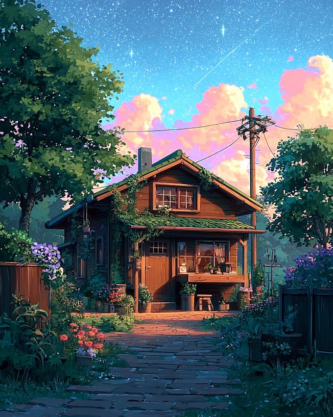 produce asian lofi, anime style