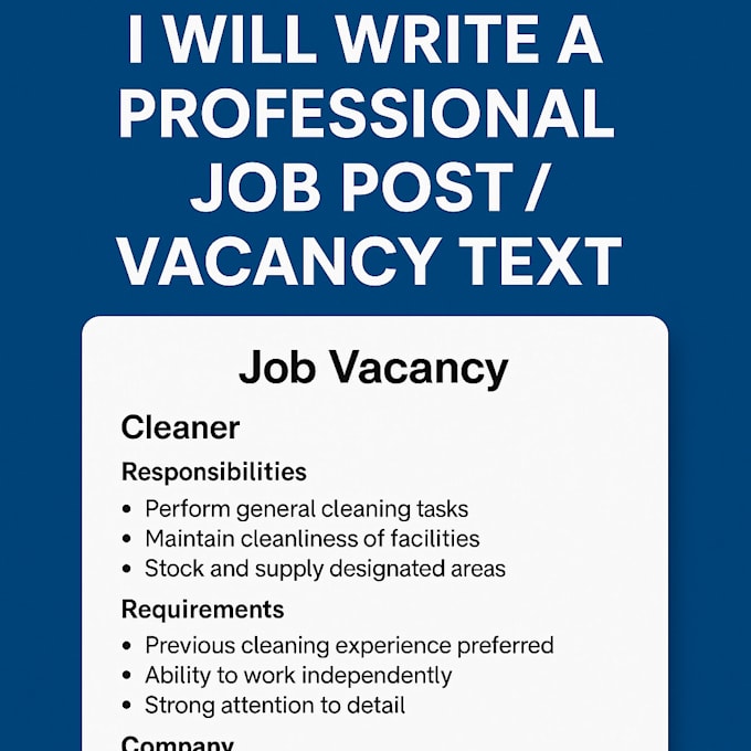write a professional CV and an effective job ad for any role