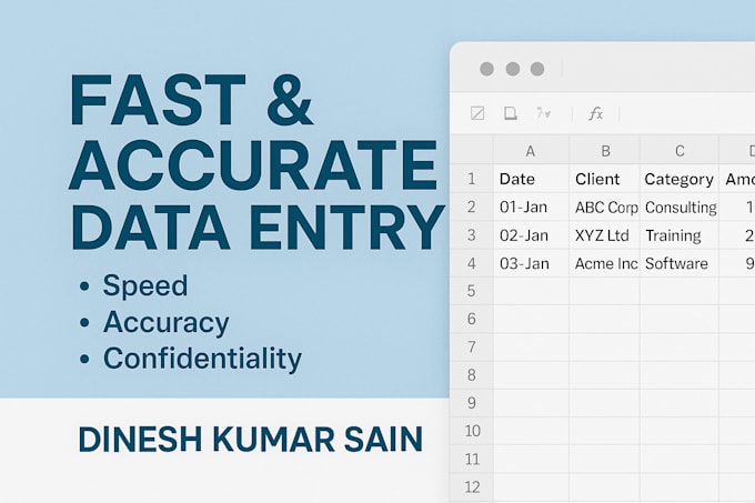 do professional data entry in excel and tally