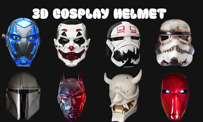 create custom 3d cosplay prop 3d mask helmet for 3d printing and cosplay