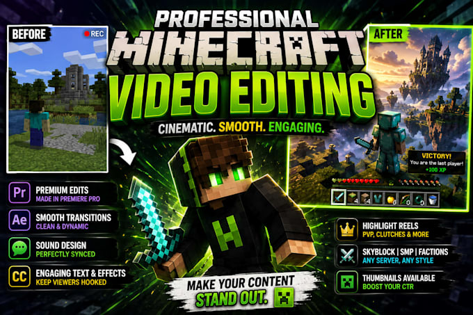 edit your minecraft videos professionally at very low cost