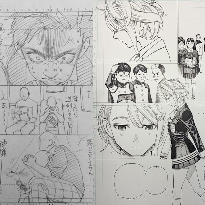 Sketch webtoon manga panels comic book illustration black and white ...